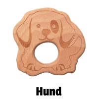 Beißanhänger Holz Hund